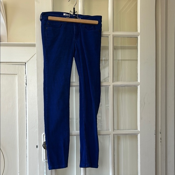 Electric Blue Skinny Corduroy Jeans, like new - Picture 2 of 13